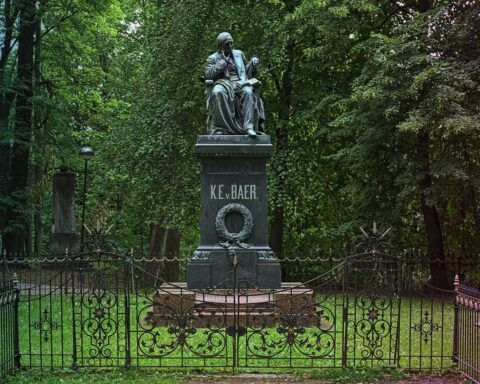 Karl Ernst von Baer monument in Tartu Estonia