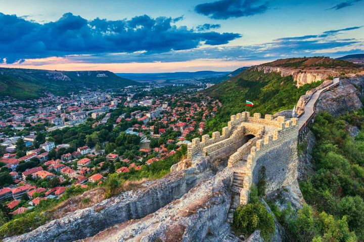 view of the medieval fortress Ovech near Provadia Bulgaria europe