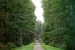pyramid of rapa in poland in the forest