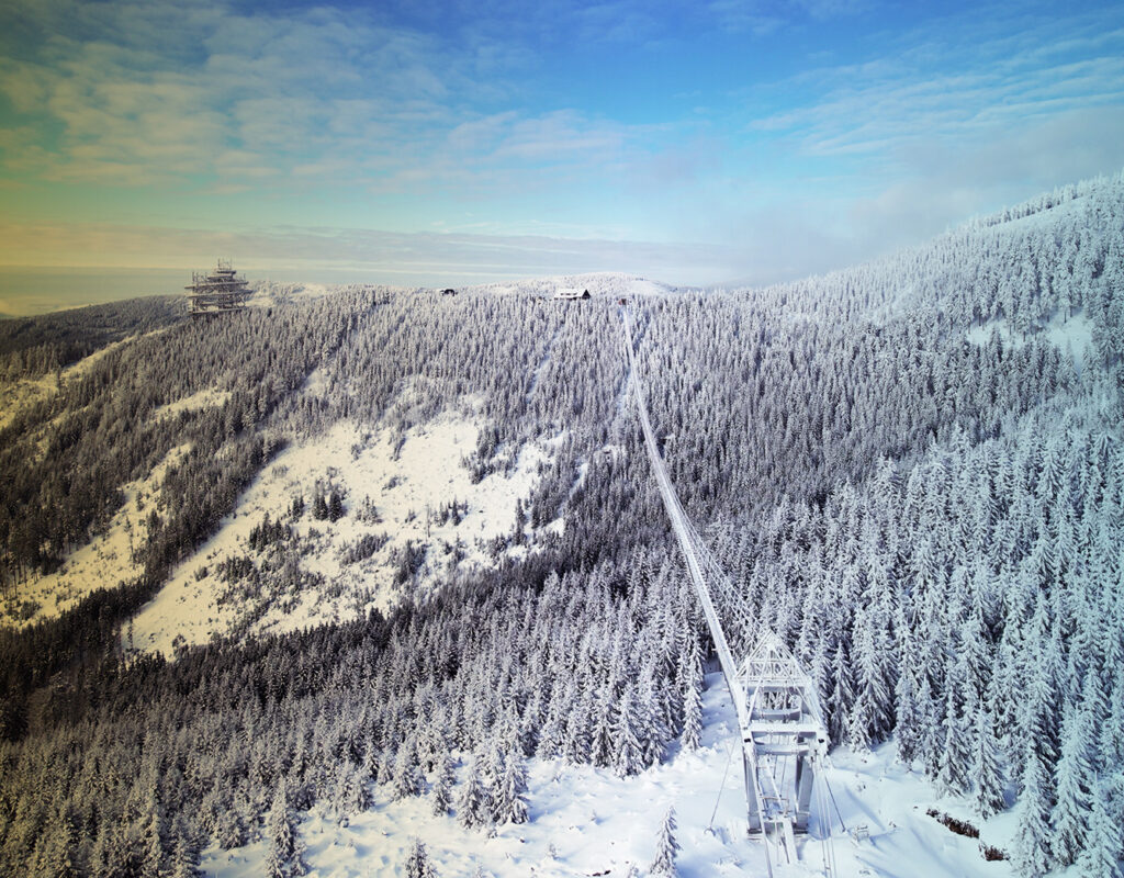 would you dare to cross this bridge 100 meters above the valley walk like indiana jones world longest suspended sky bridge czechia moravia district hung hundred meters above