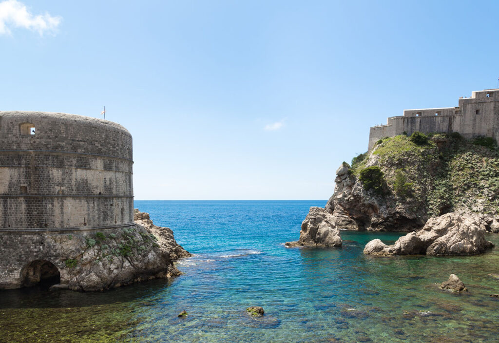 bay near Fortress Lovrijenac - Game of Thrones filming location in Dubrovnik, Croatia on a sunny day