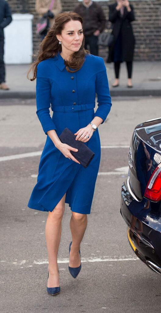Catherine Duchess of Cambridge walks on the street