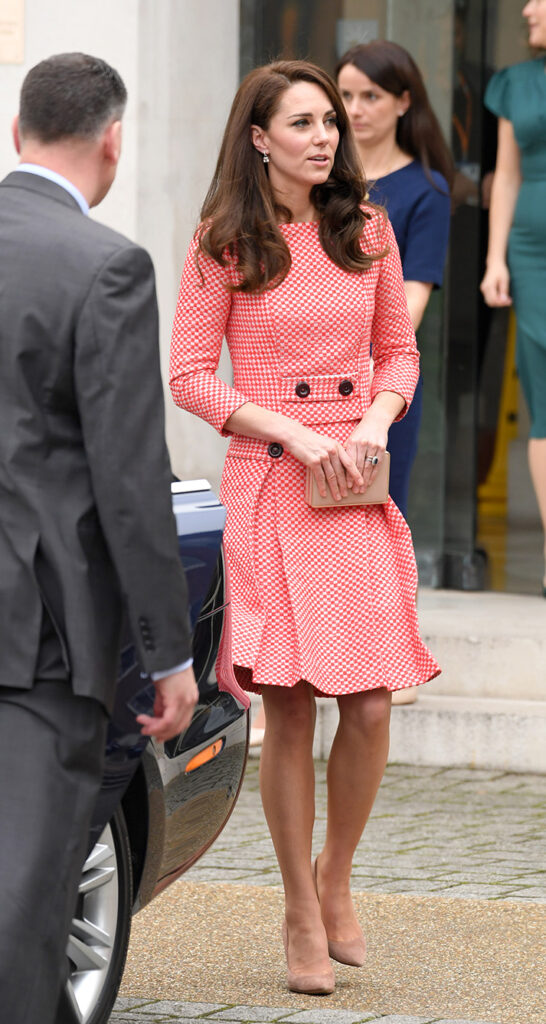 Catherine Duchess of Cambridge walks on the street