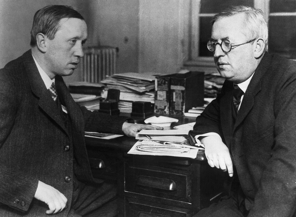 Karel Capek (left) sitting with his brother Joseph Capek