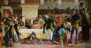 old painting of feast at Wierzynek