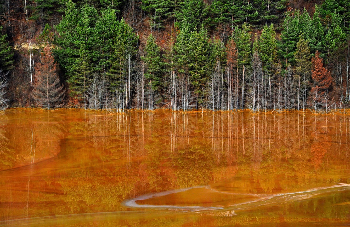 Copper mine water contamination in Geamana, near Rosia Montana, Romania