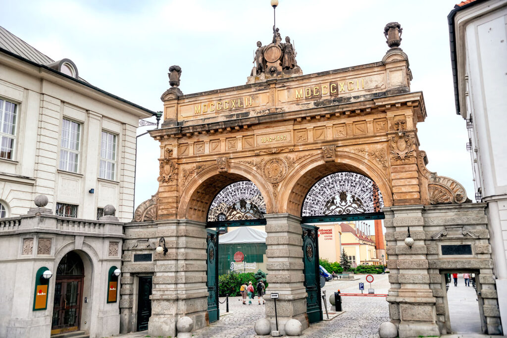 Main gate of the Plzensky Prazdroj brewery