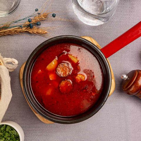 Tasty Hungarian goulash soup