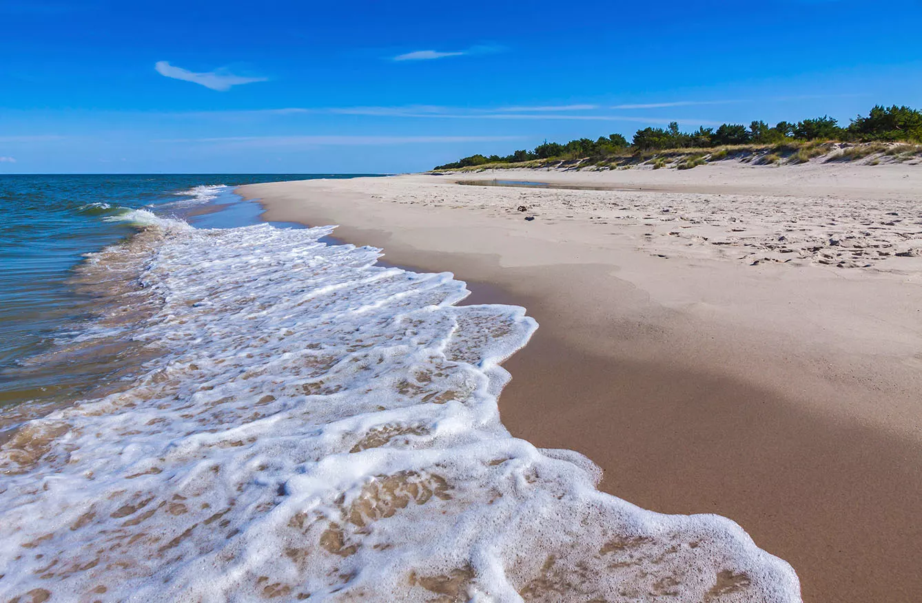 Beautiful sandy beach on Hel Peninsula, Baltic sea, Poland
