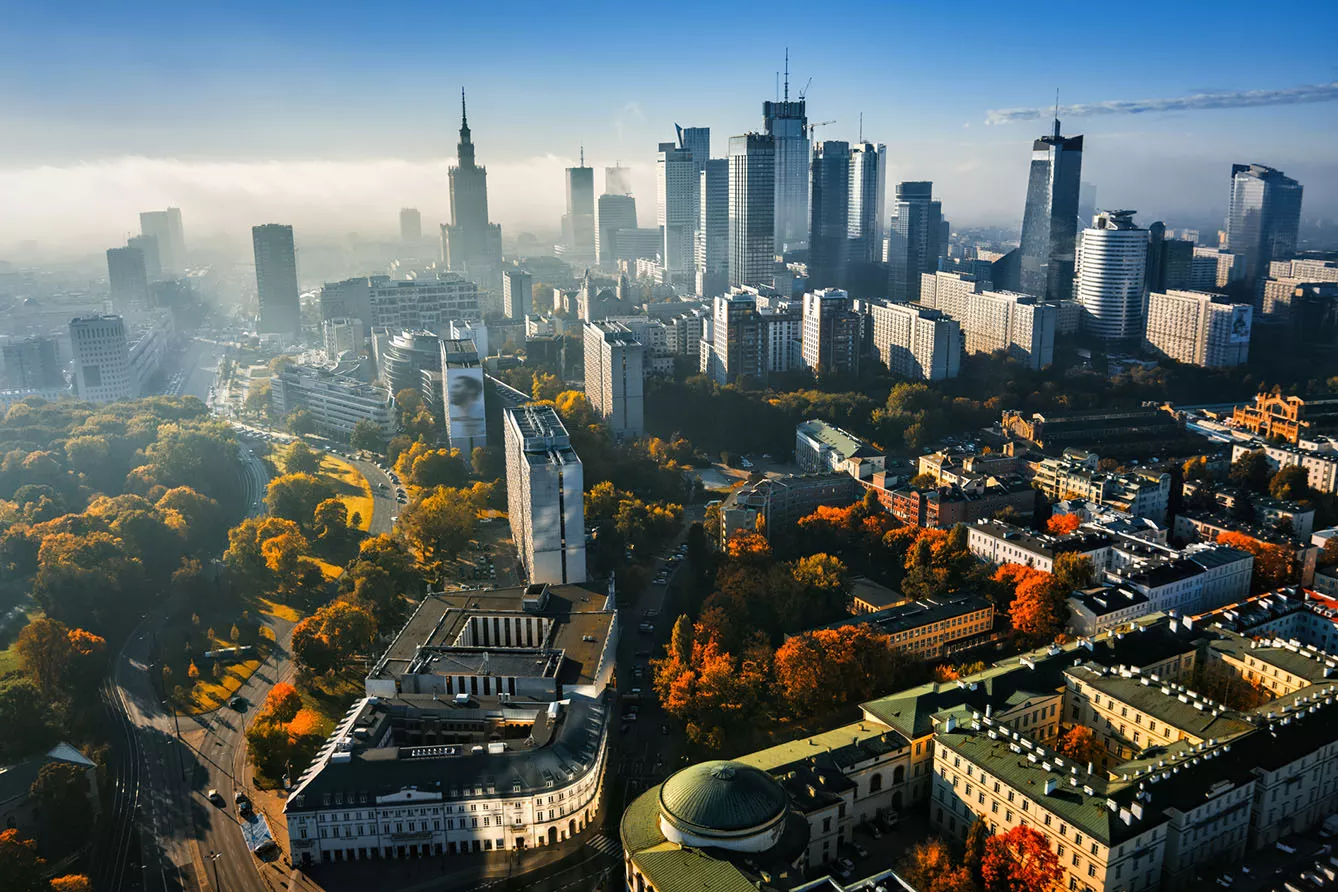 skyline of Warsaw