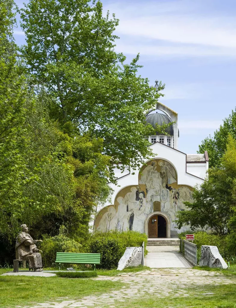 Rupite, Bulgaria. Church Saint Petka in memory of Bulgarian prophet Baba Vanga near town of Petrich.