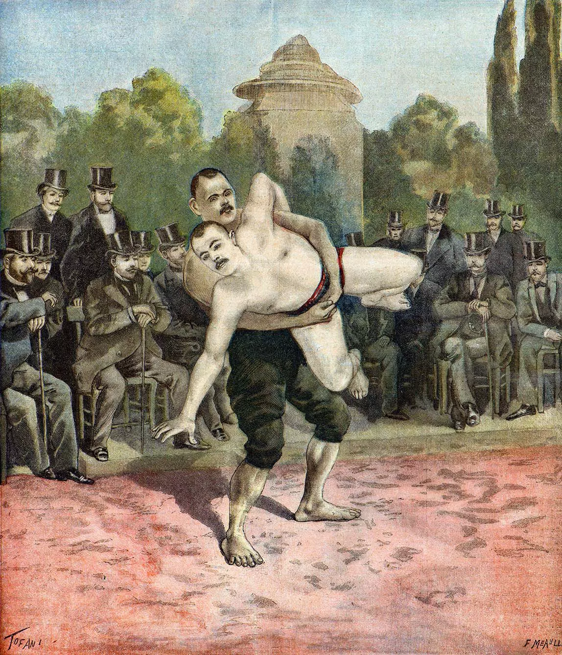 Demonstration of wrestlers Pierri and Usouf Ismaillolo