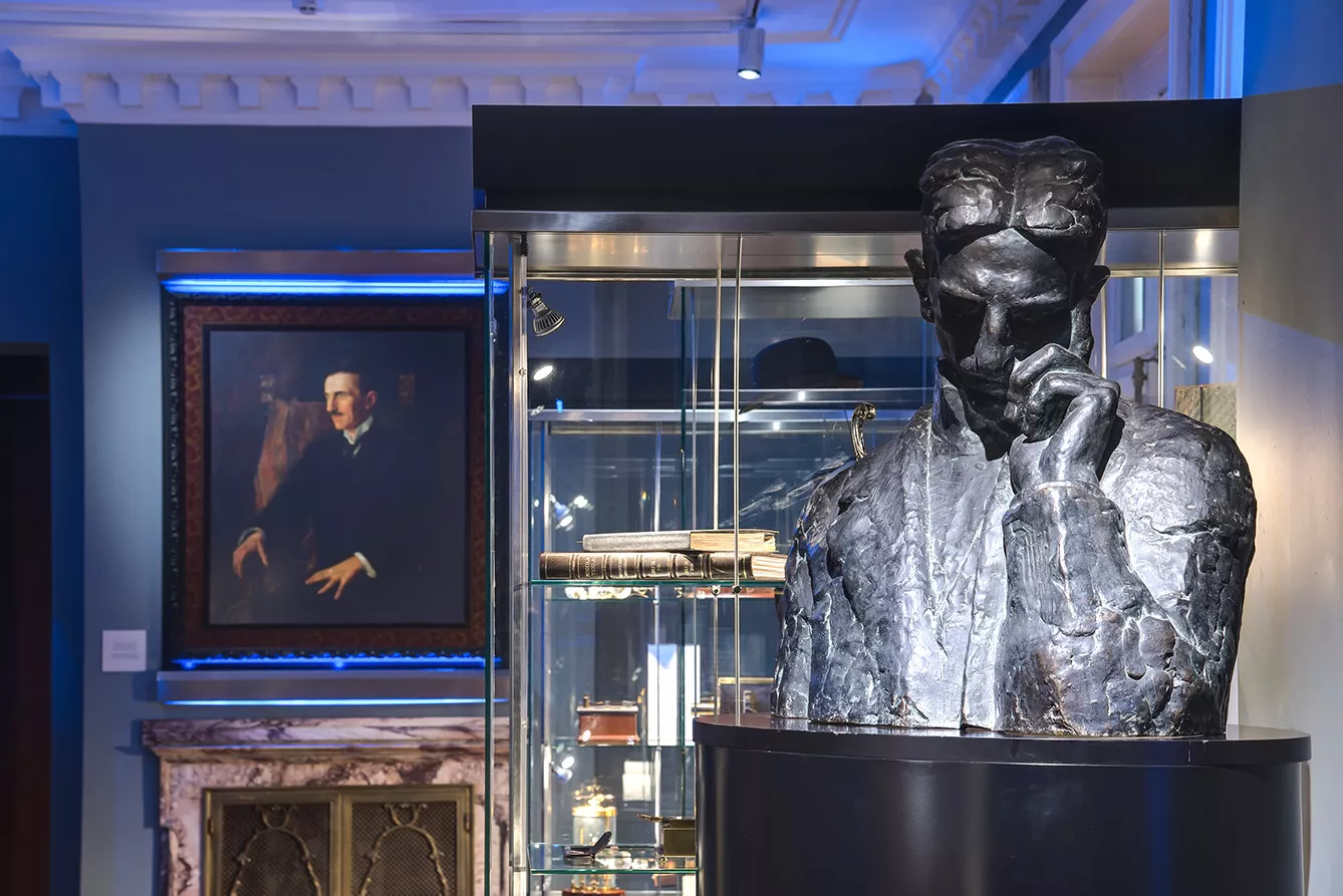 Statue of Nikola Tesla in museum in Belgrade