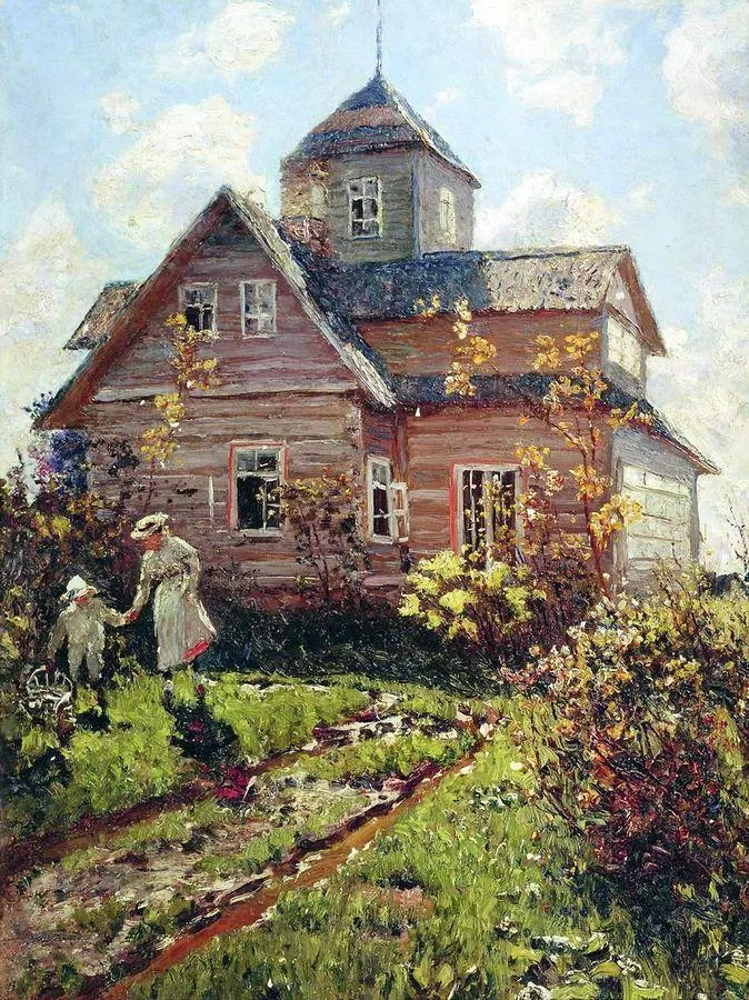 Cottage in Sillamägi in 1907, oil on canvas