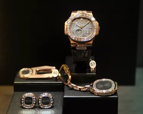Patek Philippe products are displayed during the press day