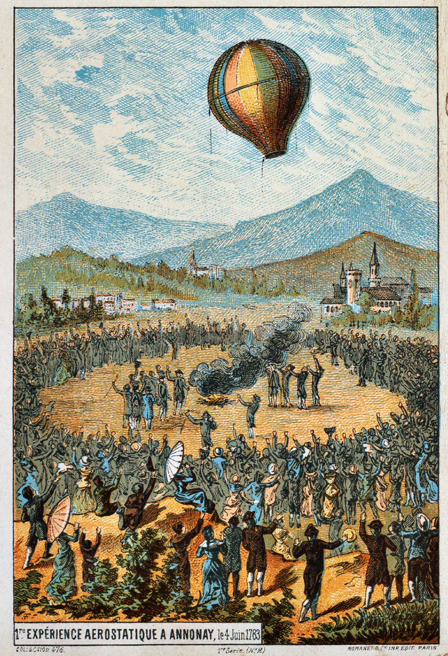 First public demonstration of hot air ballon