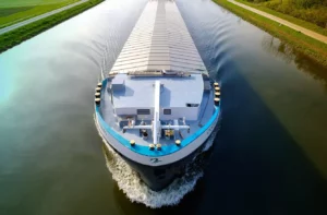 Cargo ship on the Rhine-Main-Danube Cana