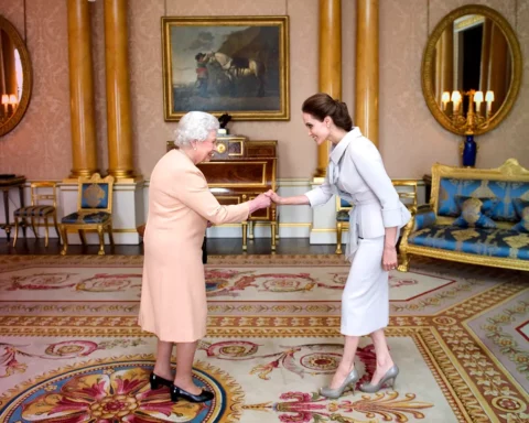Actress Angelina Jolie an audience with Queen Elizabeth II