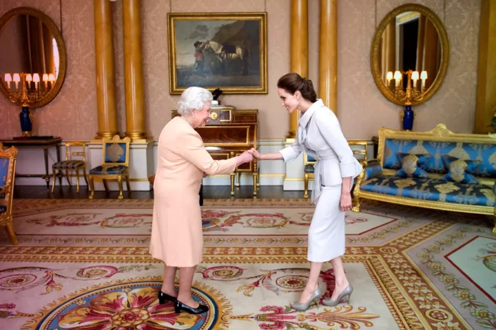 Actress Angelina Jolie an audience with Queen Elizabeth II