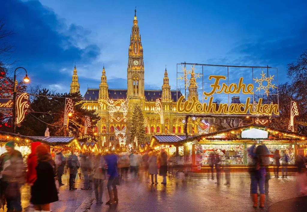 central europe tourist destinations	christmas market in Vienna