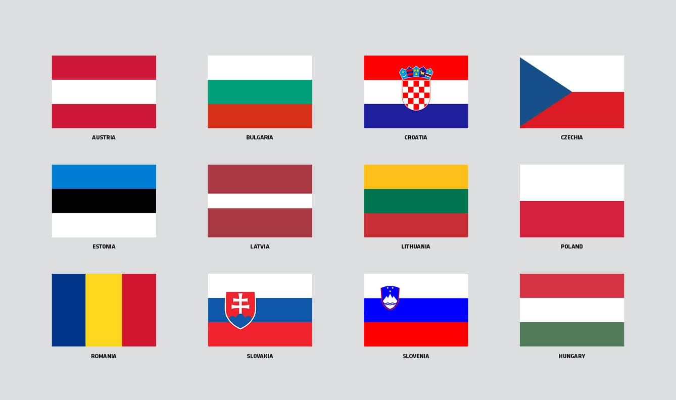 Central & Eastern European flags - 3 Seas Europe