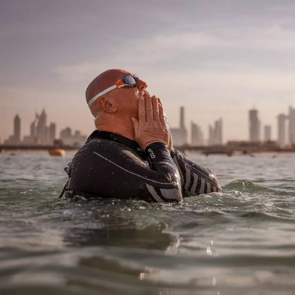 Martin Strel in water