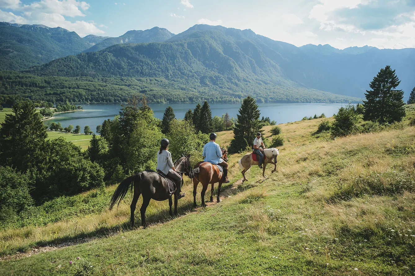Horseback riding by the Bohinj lake