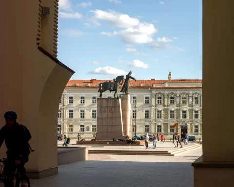 Monument of Grand Duke Gediminas Vilnius Lithuania