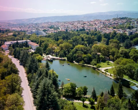 Aerial view of town of Sandanski
