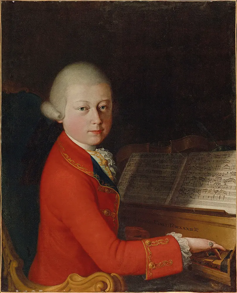 painting of Mozart aged 13 in January 1770