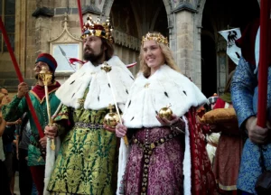 A re-enactment of the coronation of Charles IV as king of Bohemia was staged in Prague's St Vitus Cathedral, Prague, Czech Republic, September 4, 2016 at the close of two-day festivity the City of Prague and Charles University jointly organised to mark the Holy Roman emperor's 700th birth anniversary