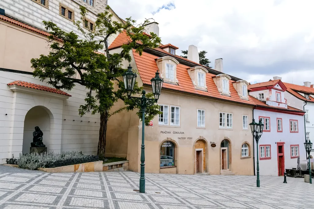 The historic Nerudova street, next to Prague Castle. Royal Way or Kings Road. Prague, Czech Republic