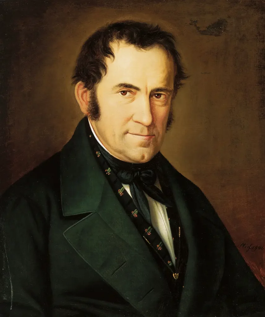 Portrait of Franz Xaver Gruber from 1846