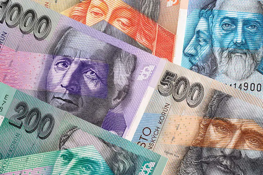 Slovak Koruna, a background with money from Slovakia