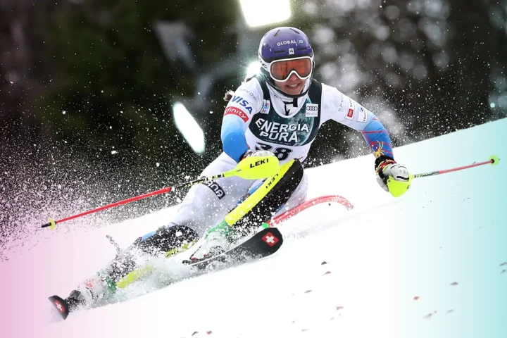 Lila Lapanja of USA during the first run of the Audi FIS Ski World Snow Queen Trophy Woman's Salom