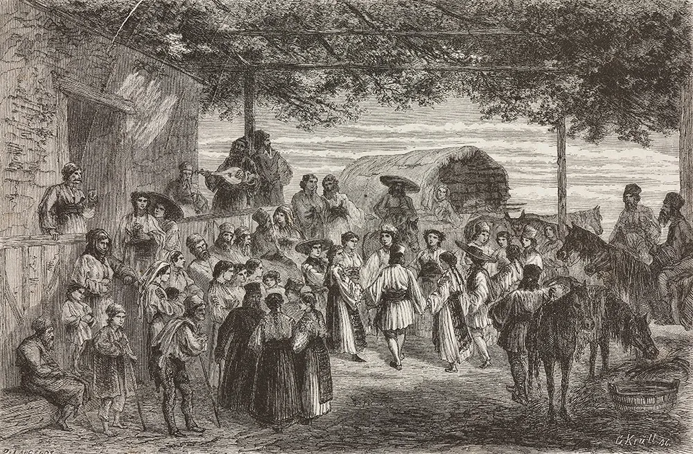 hora dance drawing from 1866