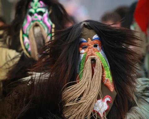 Mask dancers take part in a parade during the the International Festival of Masquerade Games Surva in the town of Pernik. n ancient times the old Thracians held the Kukeri Ritual Games in honor of the god Dionysus