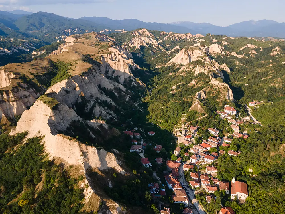 Panorama of historical town of Melnik, Blagoevgrad region, Bulgaria