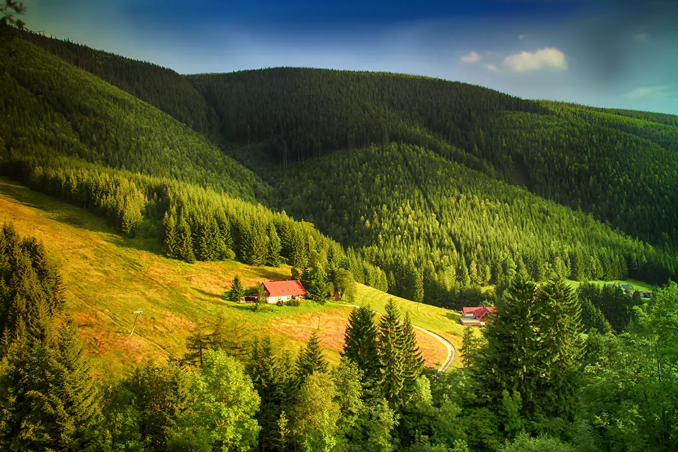 Valley in czech national park Giant mountain- Krkonose