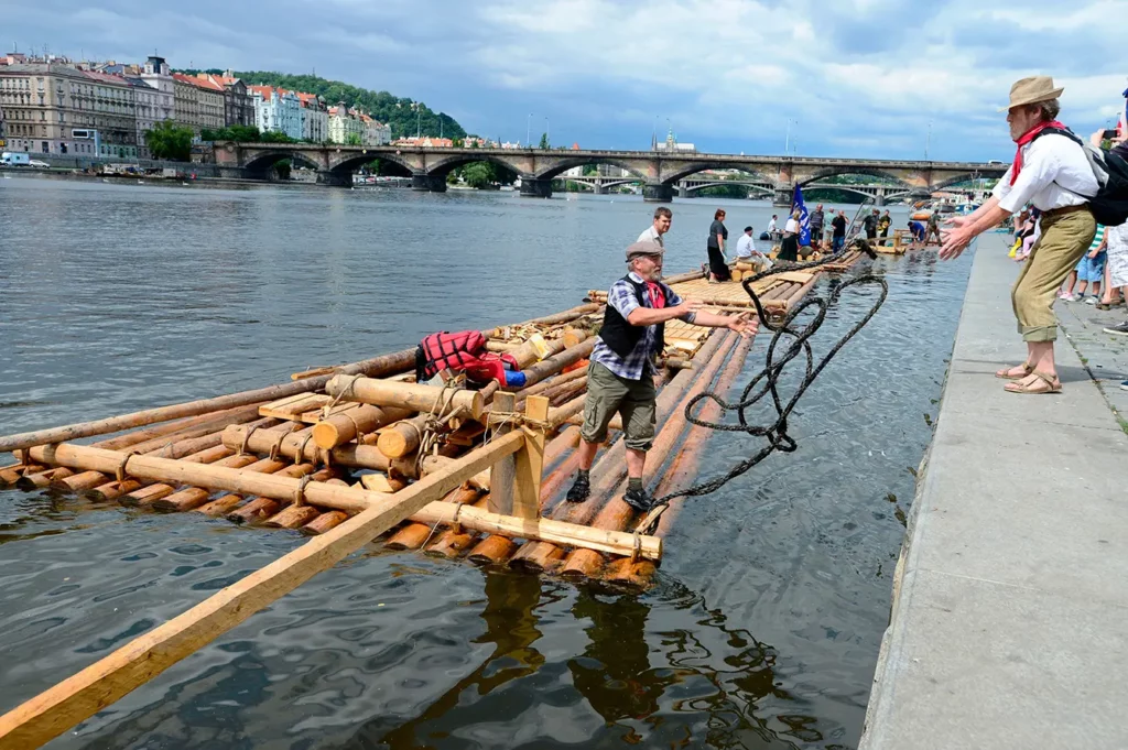 Sailors on the Vltava River in Davle