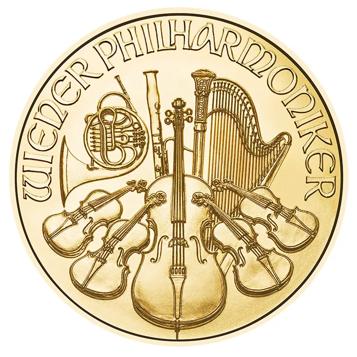 Reverse Gold Vienna Philharmonic coin