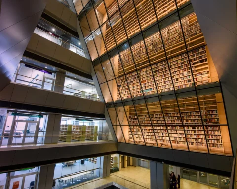 Interior of the National Library of Latvia in Riga