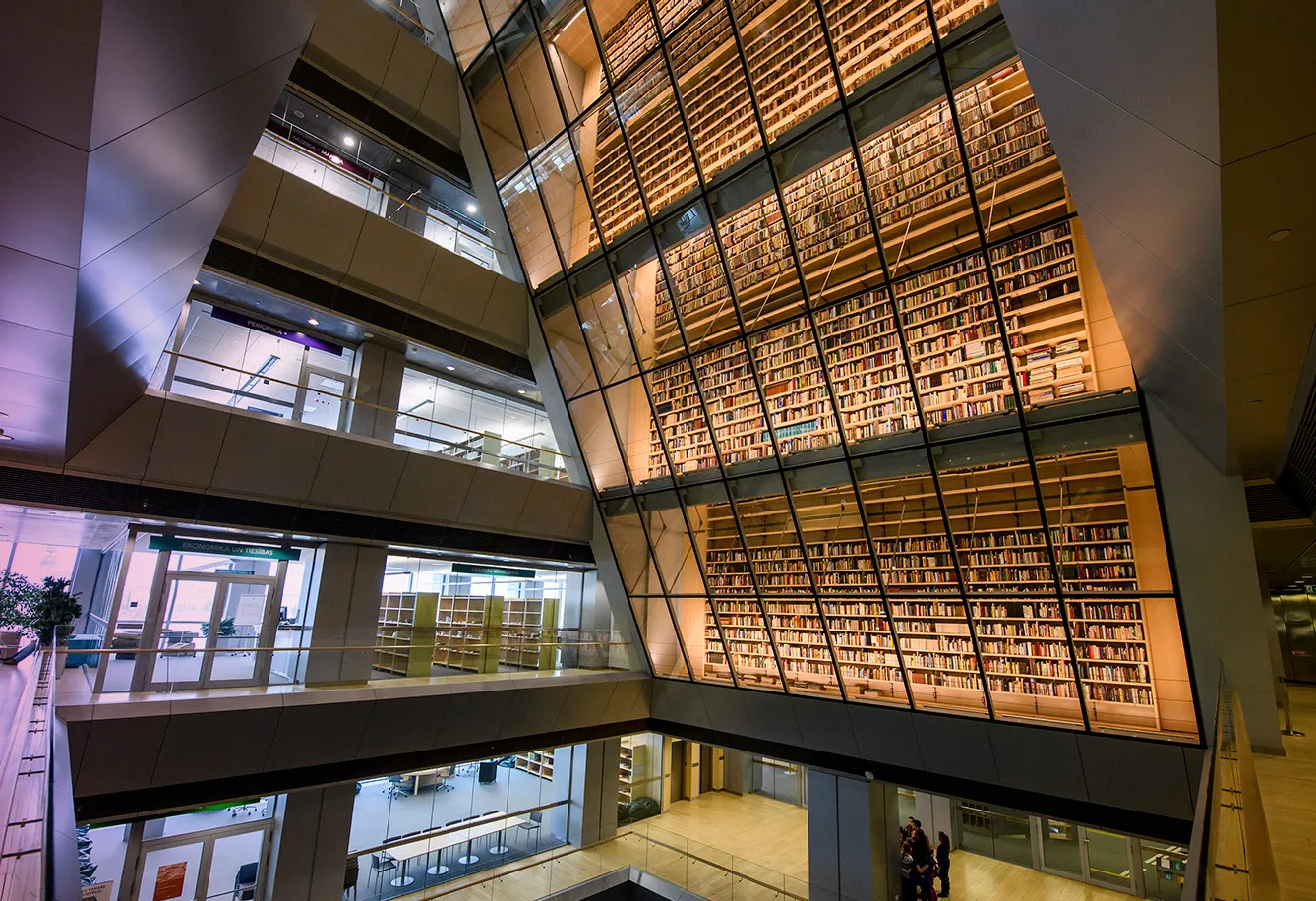 Interior of the National Library of Latvia in Riga