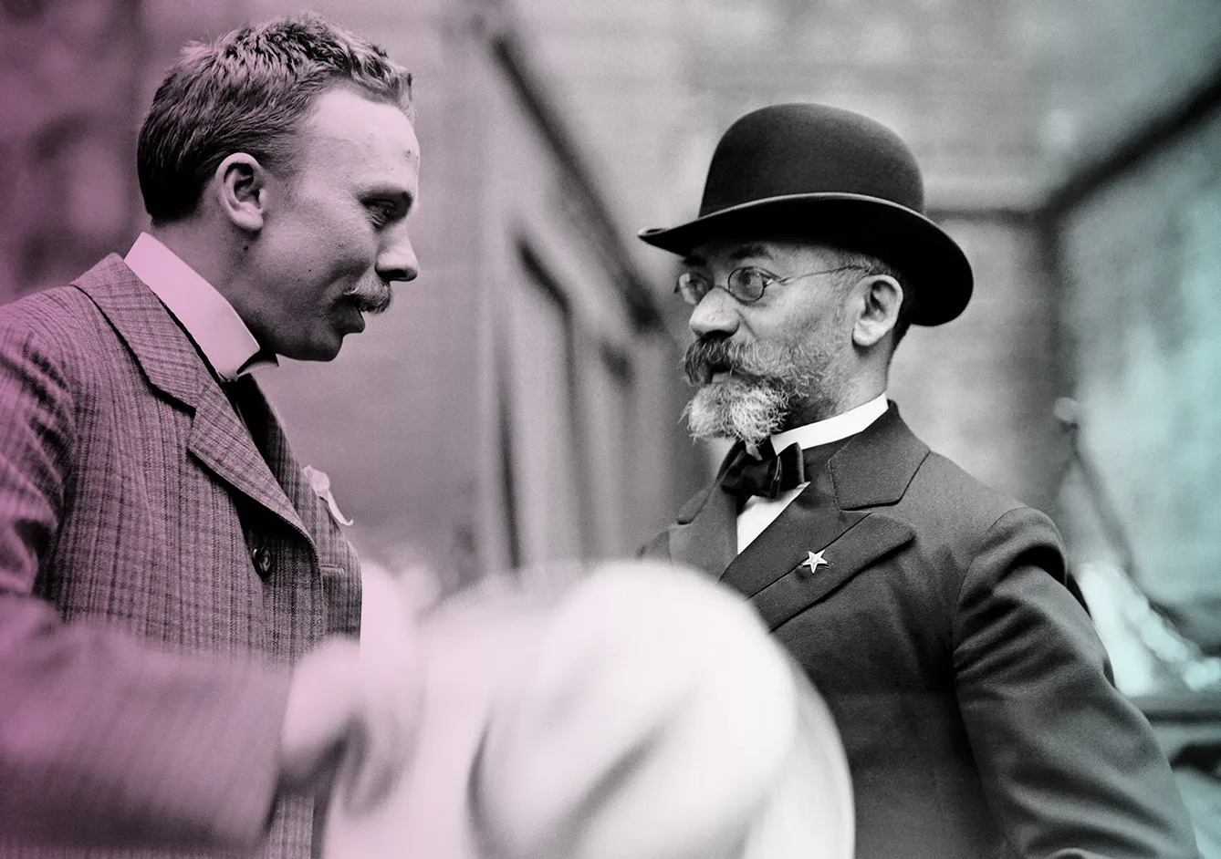 Ludvic Lazarus Zamenhof (right) an ophthalmologist, philologist, and the inventor of Esperanto, a constructed language designed for international communication in 1910