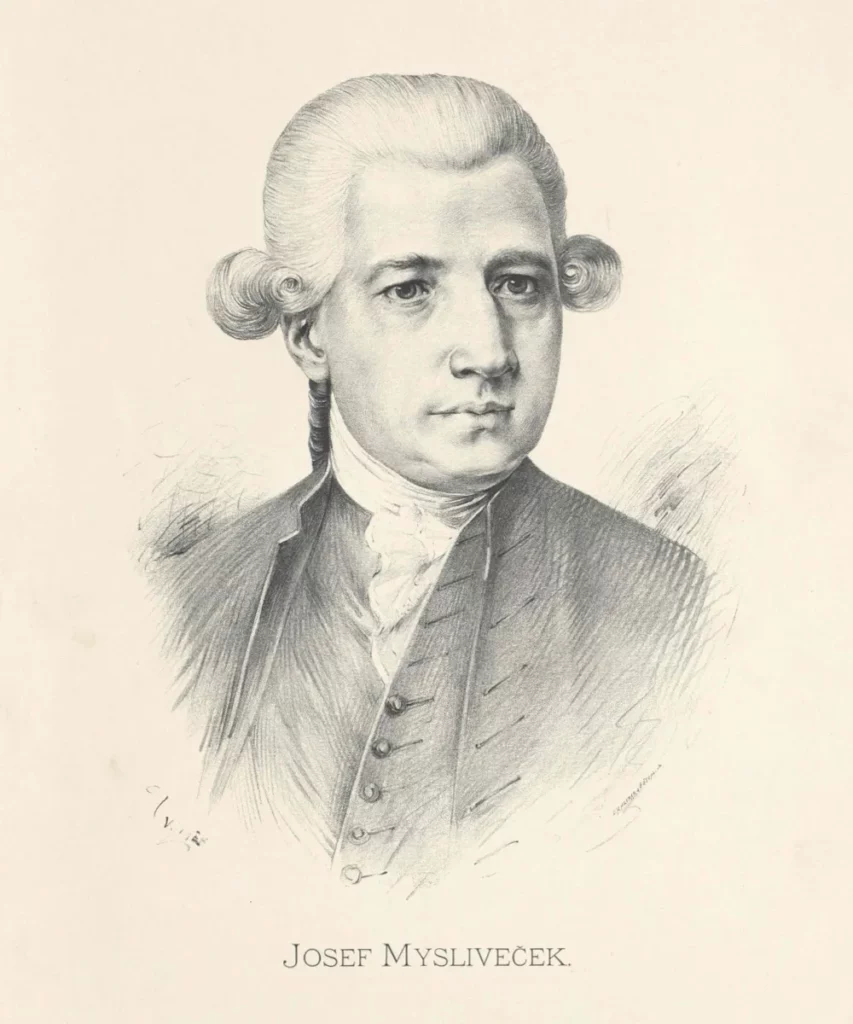 Posthumous portrait of Josef Mysliveček by Jan Vilímek based on a contemporary engraving