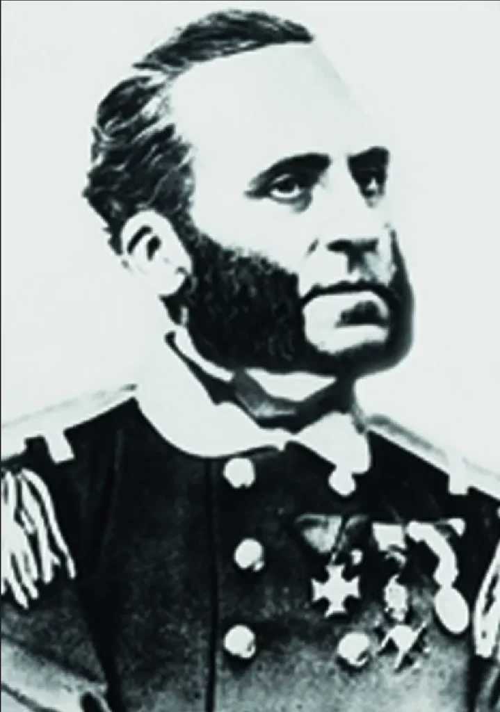 Giovanni Biagio Luppis von Rammer, officer in the Austro-Hungarian navy, inventor of the self-propelled torpedo, circa 1870.