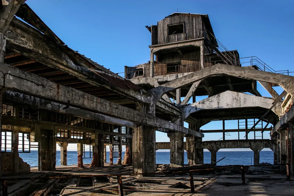 Abandoned launch pad of torpedo factory. TORPEDO was first factory in the world that has produced torpedo. Based in Rijeka, Croatia.