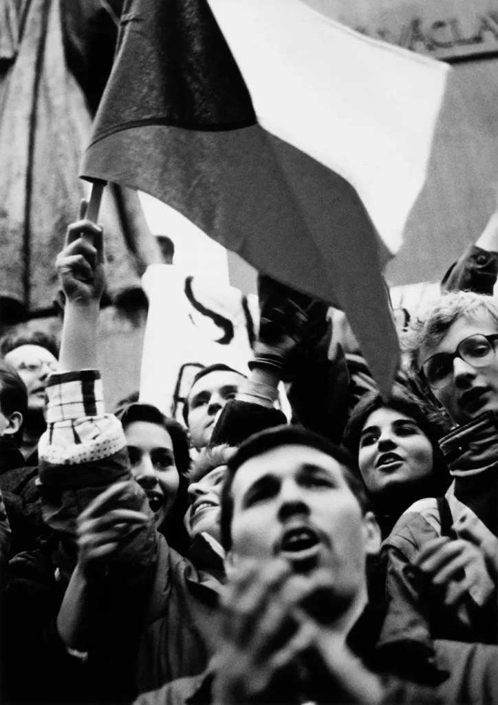 Velvet Revolution. Approximately 200,000 people demonstrate in downtown Prague to call for greater liberty and the resignation of General Secretary of the Communist Party of Czechoslovakia, Milos Jakes, 20th November 1989