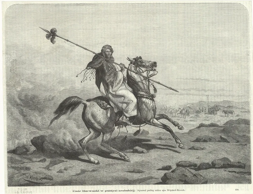 Emir Rzewuski in the Arabian desert, 1874