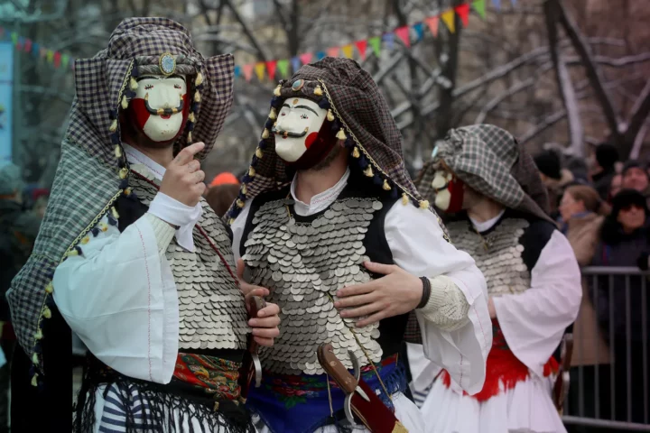 Pernik, Bulgaria - January 28, 2023: International masquerade festival Surva